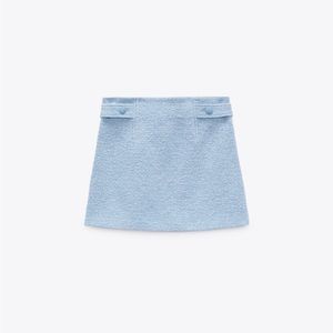 COPY - Baby blue tweed mini skirt zara XS